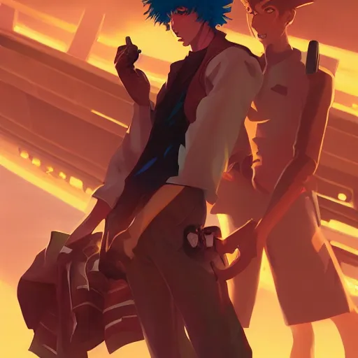 Image similar to hero world cowboy bebop, behance hd by jesper ejsing, by rhads, makoto shinkai and lois van baarle, ilya kuvshinov, rossdraws global illumination