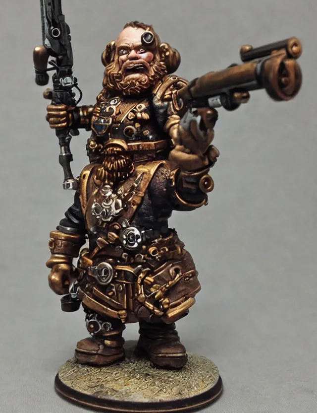 Image similar to dwarf with shotgun steampunk, hyper detailed, quality