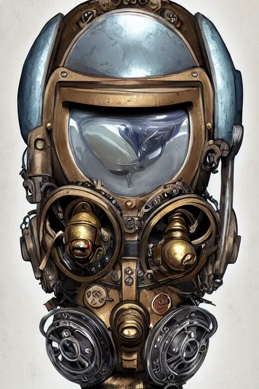 Image similar to steampunk helmet fantasy art mask robot ninja stylized digital illustration sharp focus, elegant intricate digital painting artstation concept art global illumination ray tracing advanced technology chaykin howard and campionpascale and cooke darwyn and davis jack