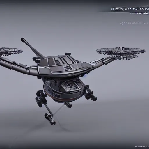 Image similar to futuristic small spherical aerial recon battle drone, hard surface, symmetrical design, highly detailed, 8 k, rendered in octane