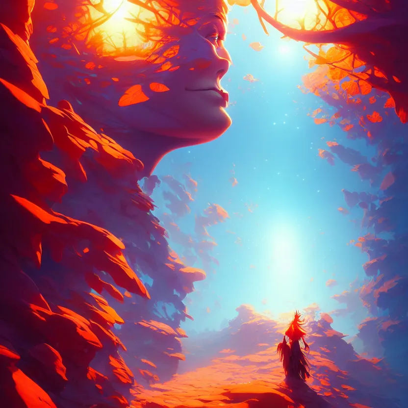 Image similar to hyper detailed ultra sharp of a beautiful fractal faces. behance hd by jesper ejsing, by rhads, makoto shinkai and lois van baarle, ilya kuvshinov, rossdraws radiating a glowing aura global illumination ray tracing hdr, 8 k