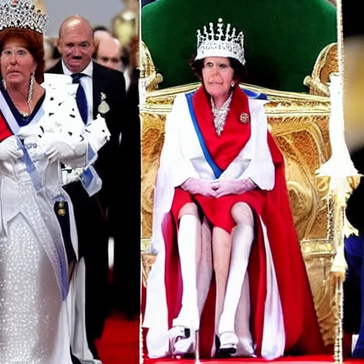 Image similar to cristina!! kirchner!! crowned in the throne as queen