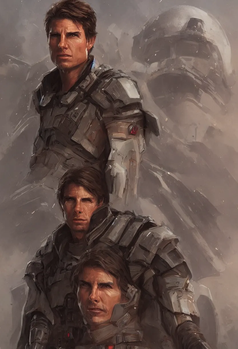 Prompt: portrait by greg rutkowski, jedi knight, ke looks like tom cruise, he is 3 5 years old, star wars expanded universe, wearing imperial gear,, highly detailed portrait, digital painting, artstation, concept art, smooth, sharp foccus ilustration, artstation hq