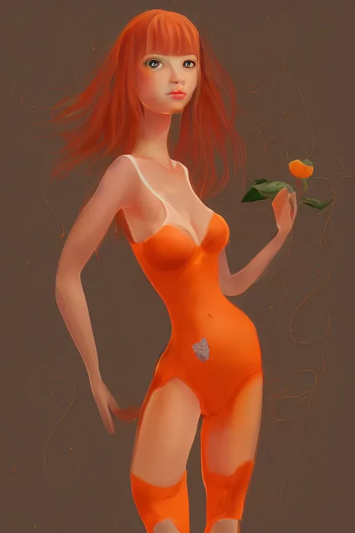 Image similar to beautiful aesthetic full body digital illustration of a seductive young woman wearing an orange tabby cat costume by wlop and Julia Razumova, deviantArt, trending on artstation, artstation HQ