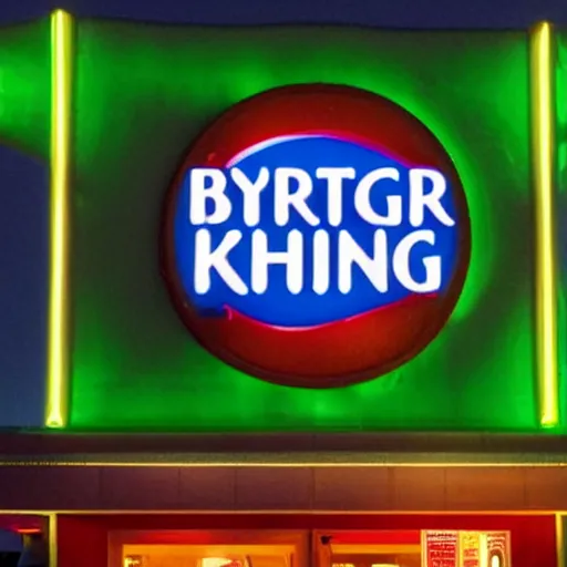 Image similar to the burger king logo formed through arctic northern lights, 8 k, hyperdetailed, award - winning