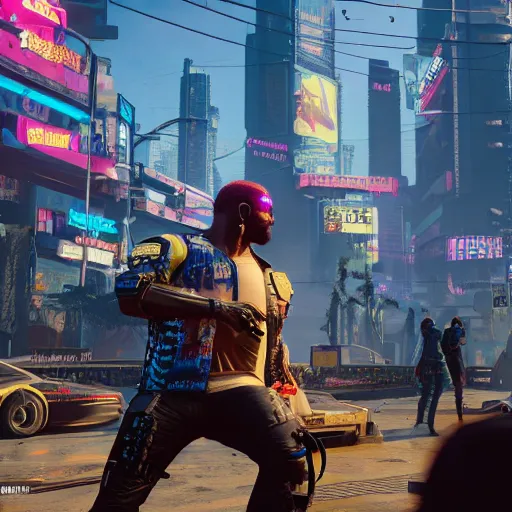 Prompt: tragedy in Cyberpunk 2077. CP2077. 3840 x 2160