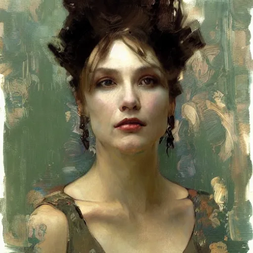 Image similar to mandelbulb portrait of a beautiful woman by ruan jia, greg manchess, mucha