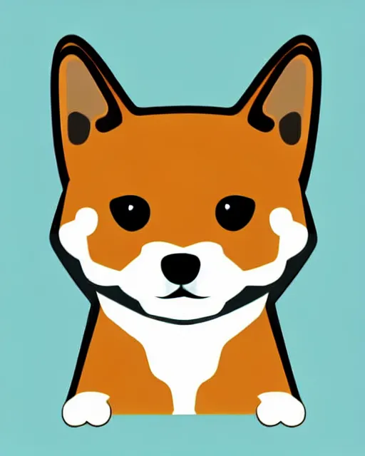 Prompt: vector illustration of a chibi shiba inu dog,