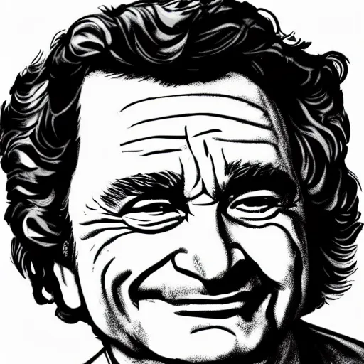 Image similar to a portrait illustration of Peter Falk drawn by ROBERT CRUMB