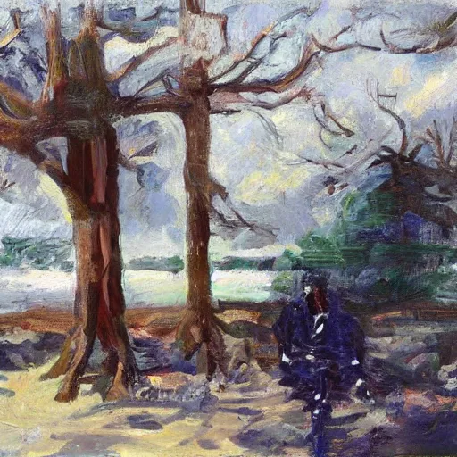 Image similar to viktor orban protecting a tree, oil painting