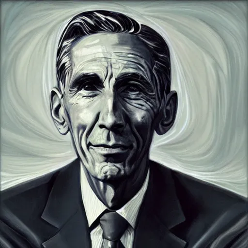 Prompt: portrait of the mighty claude shannon, highly detailed, award winning art, featured on art station