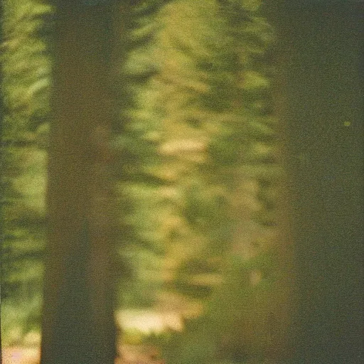 Prompt: bigfoot accidentally photographed, accidental photo portra 8 0 0 in the 9 0 s