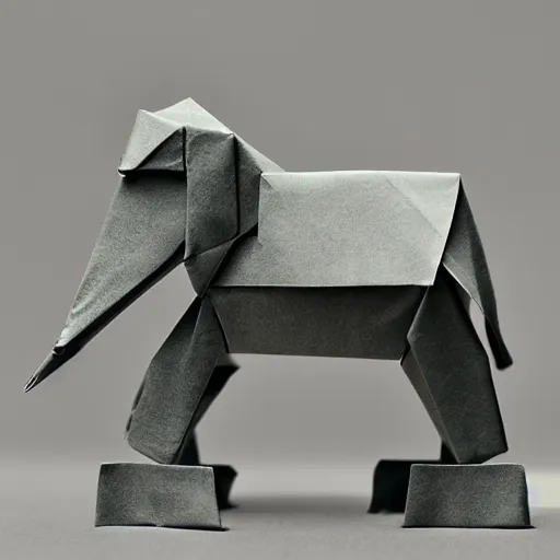 Image similar to [ 🐘 as 🤖 ] origami