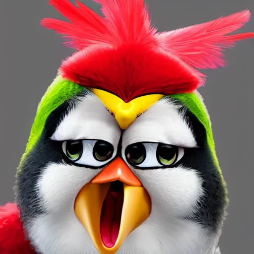 Image similar to An extremely angry bird.