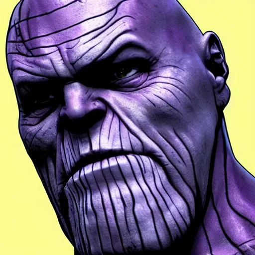 Image similar to Thanos in The Walking Dead 4K quality photorealism