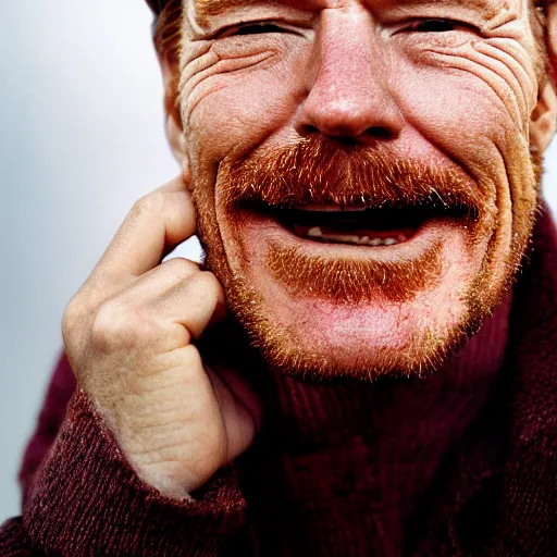 Image similar to closeup portrait of happy bryan cranston mouth filled with cranberies, submerged in cranberries, food photography, natural light, sharp, detailed face, magazine, press, photo, steve mccurry, david lazar, canon, nikon, focus