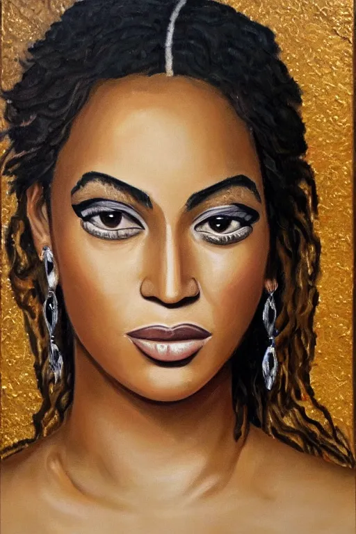 Image similar to portrait of Beyoncé as a girl from ancient Greece, oil painting
