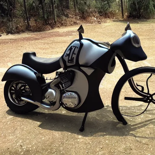 Image similar to motorcycle shaped like donkey from shrek