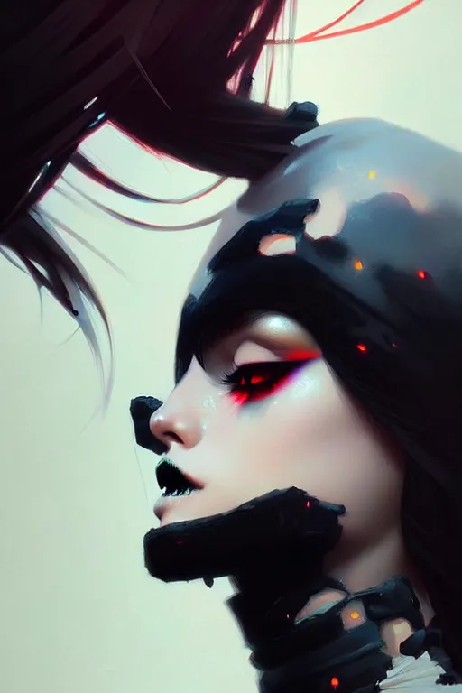 Image similar to a ultradetailed beautiful painting of a stylish goth girl, by greg rutkowski, conrad roset and ilya kuvshinov trending on artstation