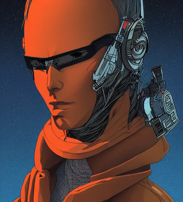 Image similar to a cyberpunk hacker in the style of jean giraud in the style of ralph mcquarrie trending on artstation deviantart pinterest hyper detailed photorealistic highlights and shadow hd 8 k post - processing high resolution