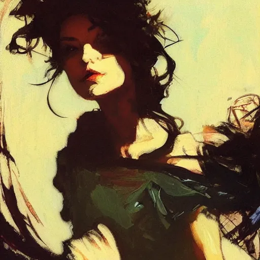 Image similar to joyful anarchist, intricate, elegant, highly detailed, greg manchess, mucha, liepke, ruan jia, jeffrey catherine jones, ridley scott