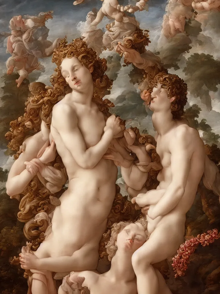 Image similar to the source of future growth, elaborate emotive Baroque and Rococo styles to emphasize beauty as a transcendental, 8k image, ultra-realistic in the style of WLOP and Michelangelo Bounaroti