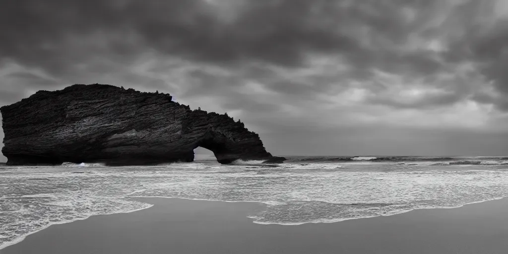 Prompt: Beautiful beach, by Dante Alighieri, by Zdzisław Beksiński, wide angle, dramatic light, ultra realistic, HDR, extremely moody lighting, 8K