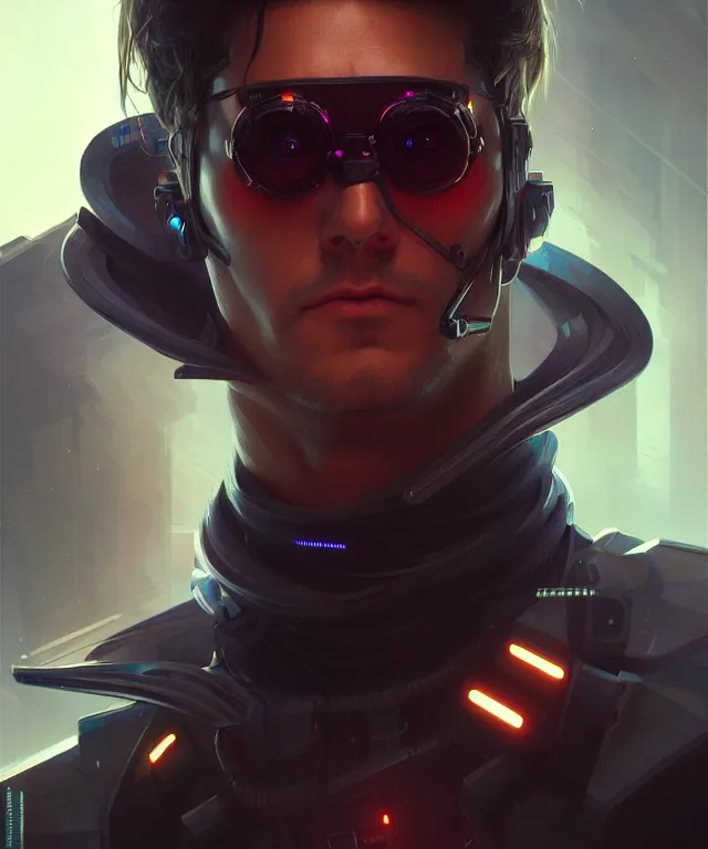 Image similar to Hacker cyberpunk man portrait, highly detailed, digital painting, artstation, concept art, smooth, sharp focus, illustration, art by artgerm and greg rutkowski and alphonse mucha