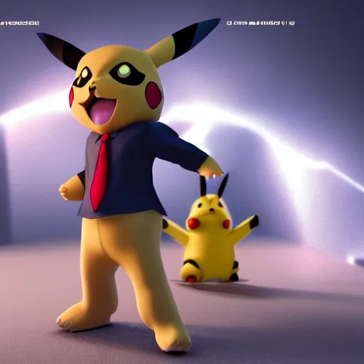 Image similar to A movie still of Pikachu as Detective Conan, exploration, photorealistic, concept art, cinematic, trending on artstation , realistic , 20mm camera , corona render , rule of thirds, hyper detailed , octane , 8k, photo-realistic maximum detail , volumetric light moody cinematic epic , ultra photoreal, octane render, render in unreal engine 5, 8k