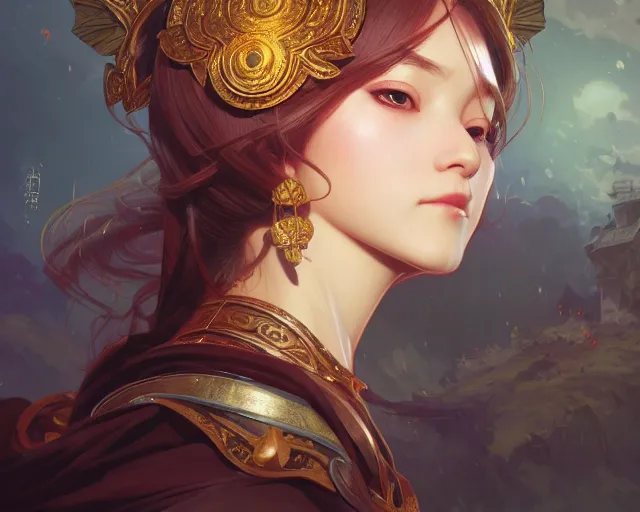 Image similar to photography of kawanabe kya? sai, deep focus, d & d, fantasy, intricate, elegant, highly detailed, digital painting, artstation, concept art, matte, sharp focus, illustration, hearthstone, art by artgerm and greg rutkowski and alphonse mucha