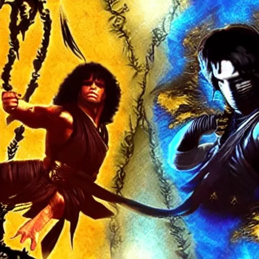 Image similar to jim morrison in a mortal kombat style game