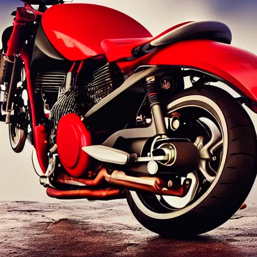 Image similar to a fantasy red glossy modern motorbike with jet engine, photostock, istock