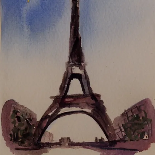 Prompt: a rabbit smiling in front of the eiffel tower, realistic watercolour