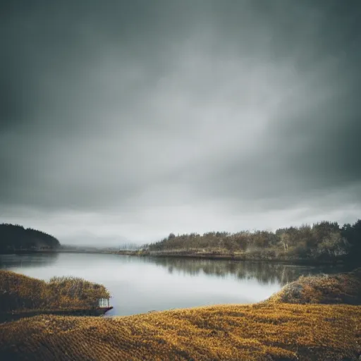 Image similar to a calm, soothing and cozy landscape