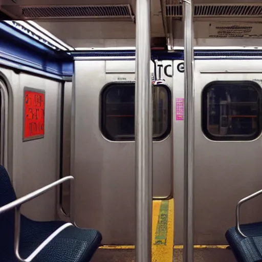 Prompt: esoteric symbols written on NYC subway cars 8k high level of details photo realistic