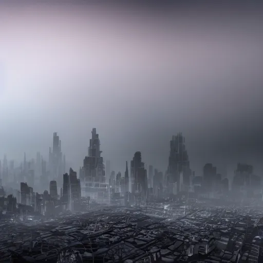 Image similar to Future city surrounded by dark mist