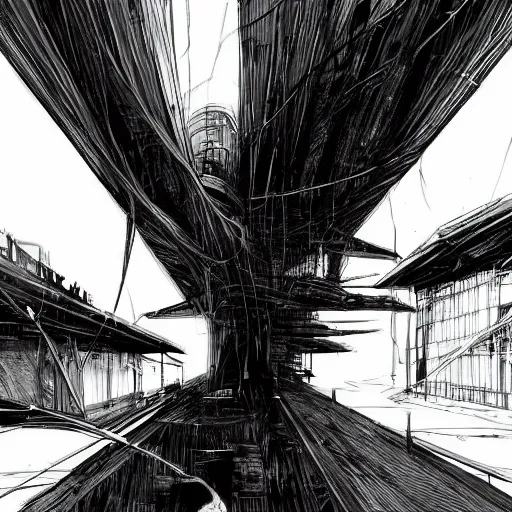 Image similar to piece of tsutomu nihei architecture