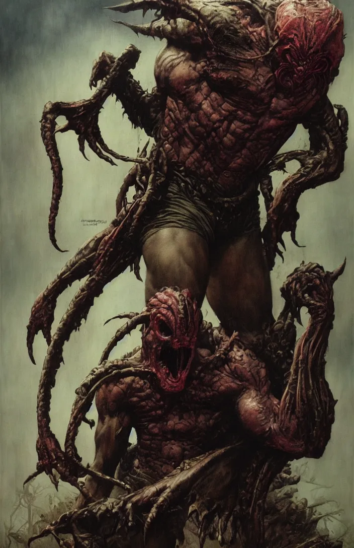 Image similar to the predator in the style of wayne barlowe, gustav moreau, goward, bussiere, roberto ferri, santiago caruso, luis ricardo falero, frazetta