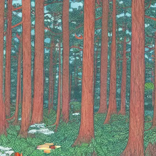 Image similar to forest in the morning light, by Rumiko Takahashi, hyper detailed