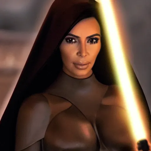 Image similar to kim kardashian in star wars as an evil sith, 8k resolution, full HD, cinematic lighting, award winning, anatomically correct