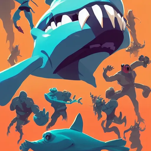 Image similar to face icon stylized minimalist street sharks, loftis, cory behance hd by jesper ejsing, by rhads, makoto shinkai and lois van baarle, ilya kuvshinov, rossdraws global illumination