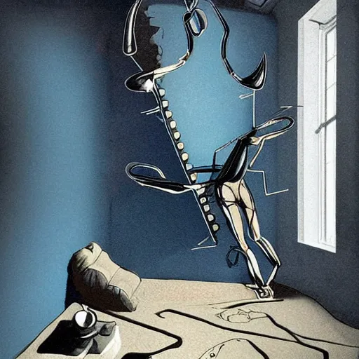 Image similar to that feeling when you dont want to stand up from your couch, trending on artstation, in the style of the the persistence of memory by salvador dali