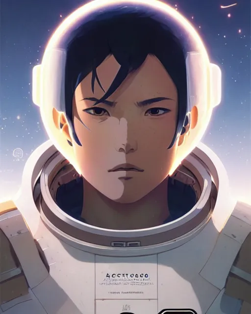 Image similar to azctec warrior, astronaut, detailed perfect face, exquisite details, fire magic, mid view, design on a white background, by studio muti, greg rutkowski makoto shinkai takashi takeuchi studio ghibli