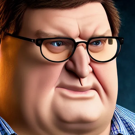 Image similar to portrait of peter griffin as a real person. hyper real skin. very detailed. 4 k photograph.