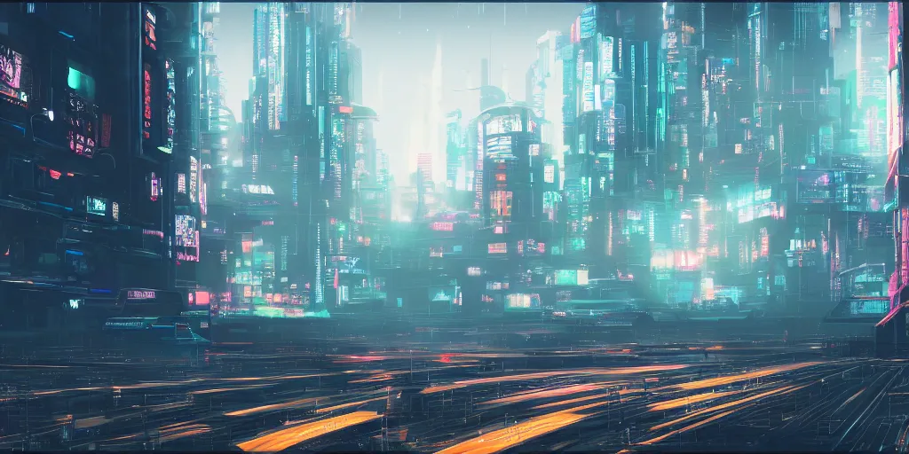 Image similar to 4k Zen cyberpunk landscape