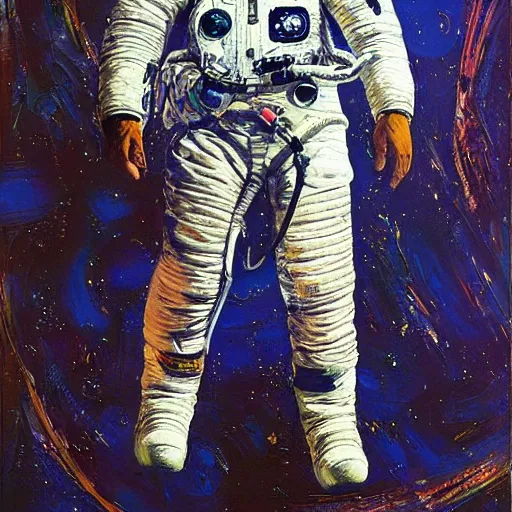 Prompt: portrait of a soviet astronaut by alan bean, detailed