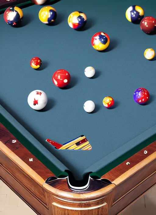 Prompt: a billiard table with bright universe of stars as a cloth, symmetrical, 1 0 million point cloud, vivid color, complementary color, golden ratio, detailed, sharp lines, intricate,