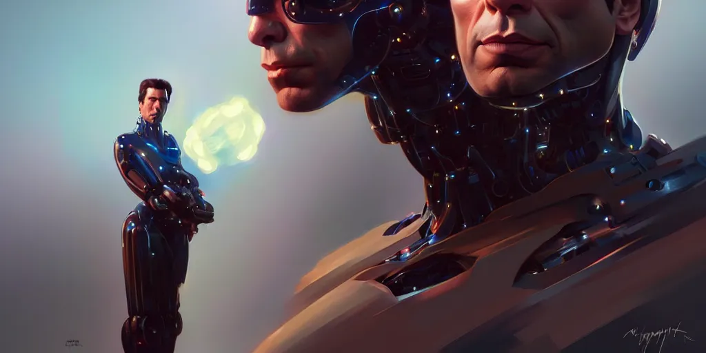 Prompt: john travolta as a robot, highly detailed, digital painting, artstation, concept art, matte, sharp focus, illustration, art by artgerm and greg rutkowski and alphonse mucha