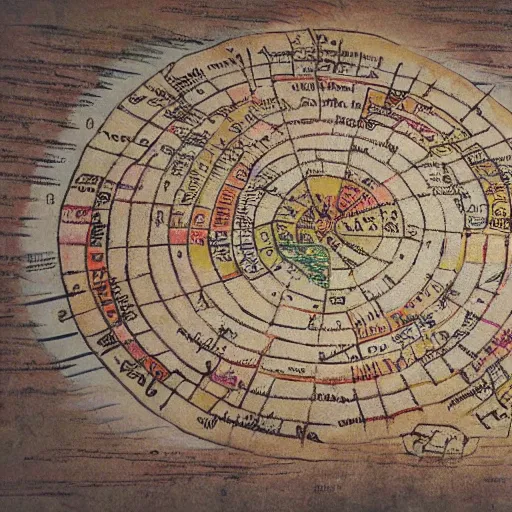 Image similar to ancient colorful map, labyrinth map, old paper