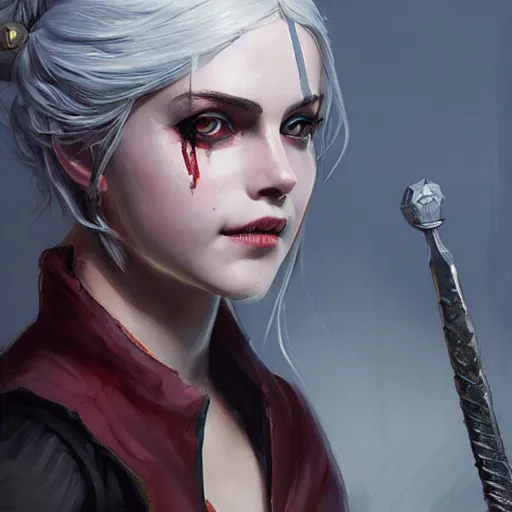 Prompt: attractive ciri from witcher, painted by greg rutkowski